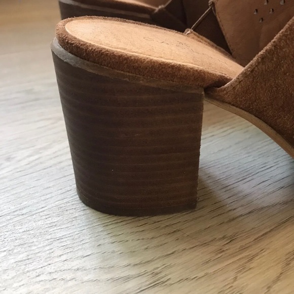 NEW Caslon Cognac Suede Maggie Slide Sandal Block Wood Heel Size 8.5, Brown - Picture 11 of 12